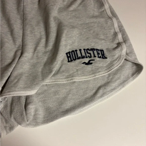 Hollister Light Gray Athletic Lounge Shorts with Navy Logo - Picture 3 of 4